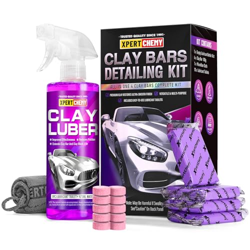 Car Clay Bars Auto Detailing 4 Pack 400g(4x100g) and Clay bar Lubricant Tablets 10 Pack(1pcs=16 oz) Clay bar kit, Spray Bo...
