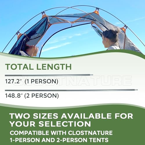 Clostnature Lightweight Backpacking Tent - 1 Person Ultralight Tent with One Tent Pole, Camping Tent with Replacement Pole...