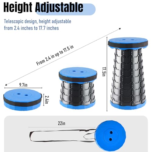 Doseno Upgraded Foldable Stool Thickened Set of 2, Portable Collapsible Stool Retractable Stool, Foldable Portable Collaps...