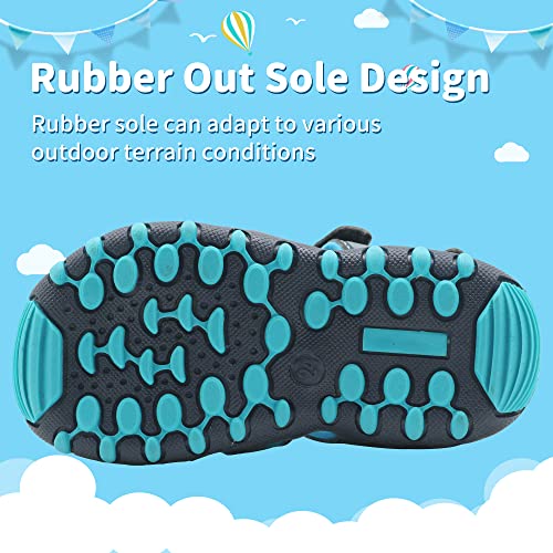 Apakowa Kids Boys Sandals Summer Outdoor Athletic Double Strap Closed-Toe Beach Sandals Sport (Toddler/Little Kid)