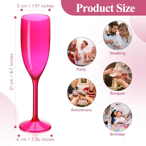 XUWAIDSGN Champagne Flute Acrylic Champagne Glasses Wedding Toasting Champagne Flute Goblet Plastic Reusable Unbreakable C...