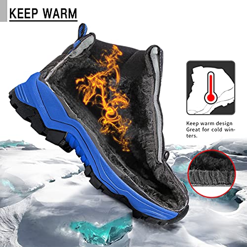 Littleplum Boys Snow Boots Winter Waterproof Antiskid Boots Hiking Outdoor Shoes Booties for Unisex Kids (Little Kid/Big Kid)