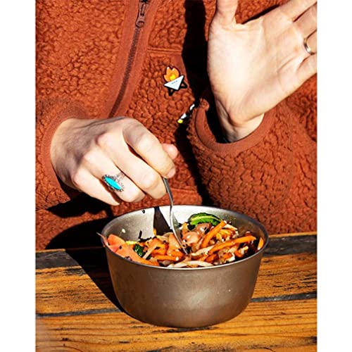 Snow Peak Titanium Trek Bowl, Durable, Lightweight, Outdoor Kitchen Essential, Stackable, Camping, Hiking, Backpacking, 1.9oz