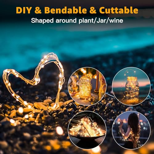 6 Pack Fairy Lights Battery Operated 7ft 20 LED Mini String Lights Twinkle Lights Silver Wire Firefly Starry Moon Lights f...