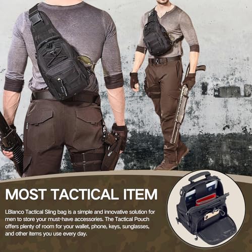 LBlanco Tactical Shoulder Sling Bag Small Outdoor Chest Pack Backpack for Men Traveling, Trekking, Camping, Sling Backpack