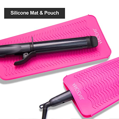 ANGENIL Resistant Silicone Mat Pouch for Hair Straightener Professional Beach Wave Curling Iron 2 in 1, Titanium Ceramic Flat Ir
