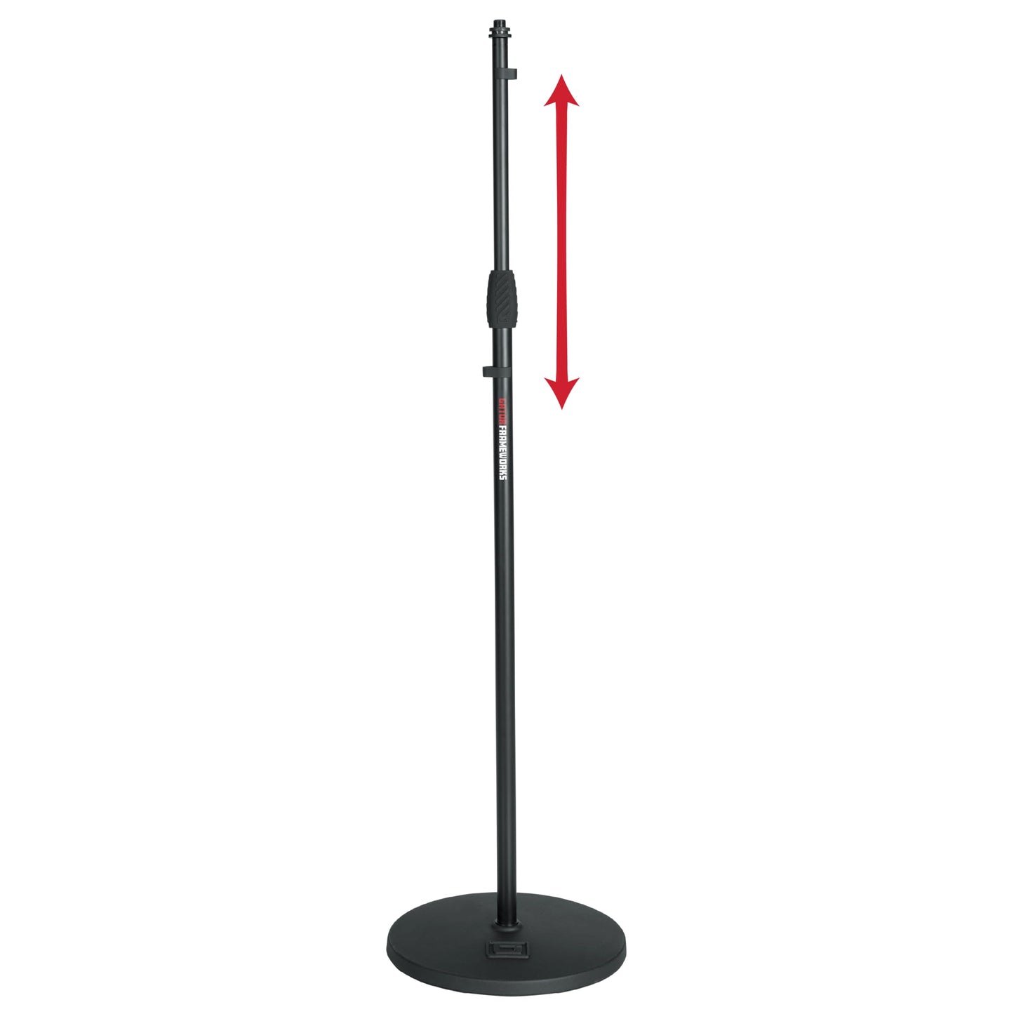 Gator Frameworks Microphone Stand With 12 Weighted Base And Soft Grip Twist Clutch Height Adjustment, (Gfw-Mic-1200)
