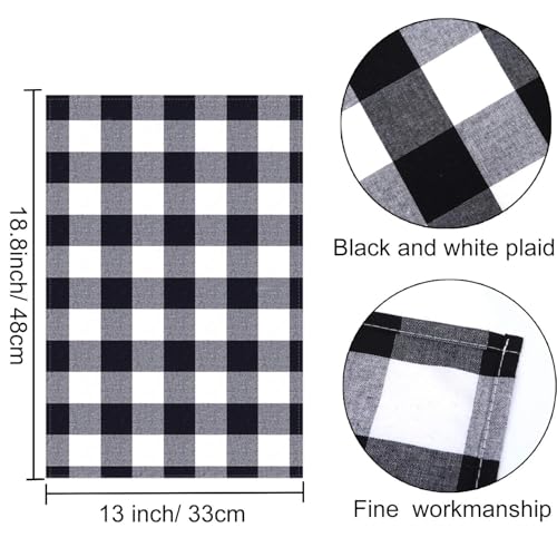 Aneco 4 Pack Buffalo Plaid Placemats Checkered Place Mats Double Layer Placemats 13 x 19 Inches Decorative Kitchen Cotton ...