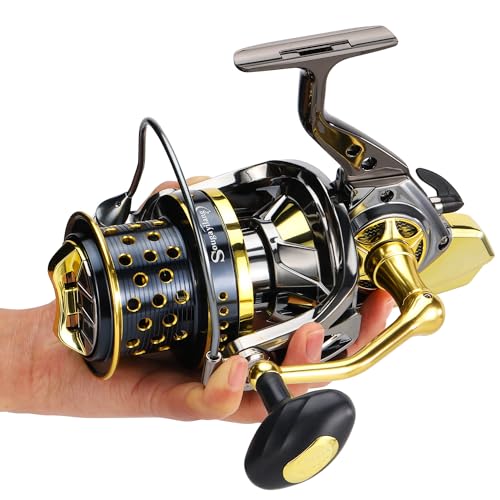Sougayilang Spinning Reels 10000 Series Surf Fishing Reels, Ultra Smooth Powerful with CNC Aluminum Spool, Inshore & Offsh...