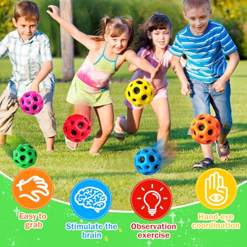 YVBBHE Large Bouncy Ball, Colorful Big Super Bounce Toy,Extreme High Bouncing Balls for Kids,Fun Kids Lightweight Foam Jum...