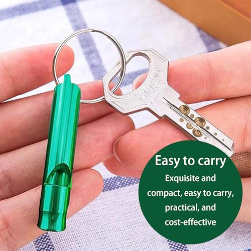 Set of 5 Extra Loud Whistles for Camping Hiking Hunting Outdoors Sports and Emergency Situations, Sturdy but Light Alumini...