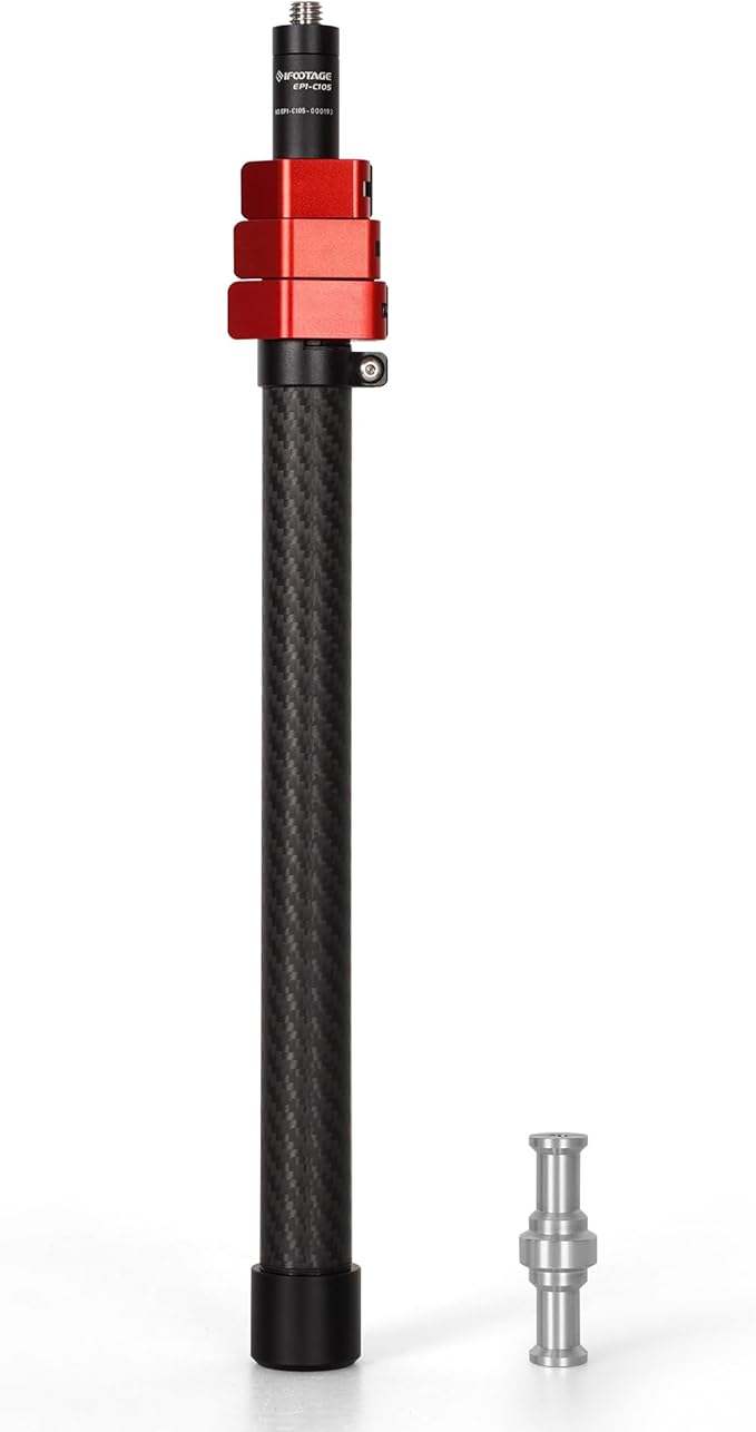 IFOOTAGE Carbon Fiber Camera Pole, 37-108cm/14.6-42.5in Extension Tube With 1/4" 3/8" Screw, Compatible With Tripod/Monopo...