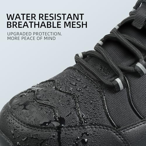 Delobi Men's Slip Resistant Waterproof Boots - Comfortable & Ankle Support Work Shoes for Restaurant, Casual, Hiking & Wor...