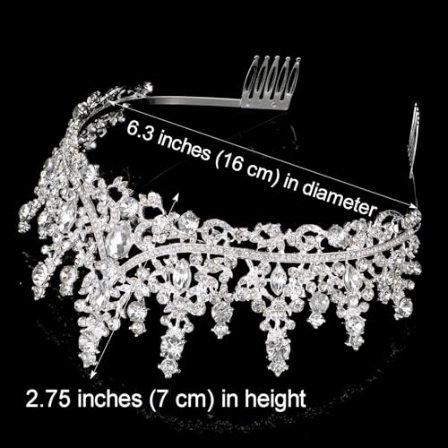 COCIDE Tiara and Crown for Women Crystal Queen Crown Rhinestone Tiara for Girl Bride Wedding Hair Accessories for Bridal B...