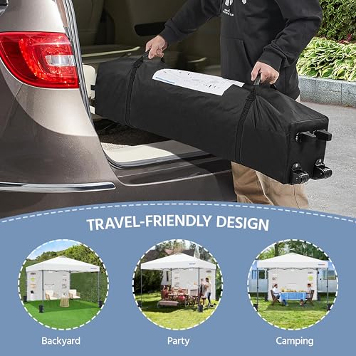 Yaheetech 10x10 Pop-up Canopy Tent w/Removable Pockets Sidewall for Extra Storage, Outdoor Sun Shelter Waterproof & Durabl...