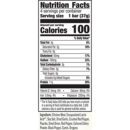 EPIC Bars, Chicken Sriracha, Keto and Paleo Friendly, Whole30 Approved, Gluten Free, 12 Count, 15.6 oz