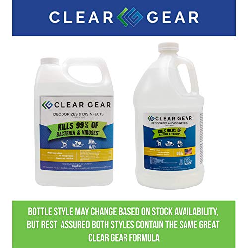 Clear Gear - Disinfectant, Cleaner, and Deodorizer for Sports Equipment, Gyms, and Fitness Centers - EPA-Registered, Hospi...