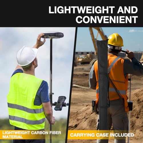 Fancyall GPS Pole, 6.6FT Surveying Prism Pole, 2M Prism Pole for Land Surveying, Black