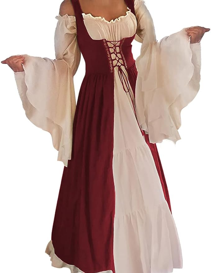 Abaowedding Womens's Medieval Renaissance Costume Cosplay Over Dress
