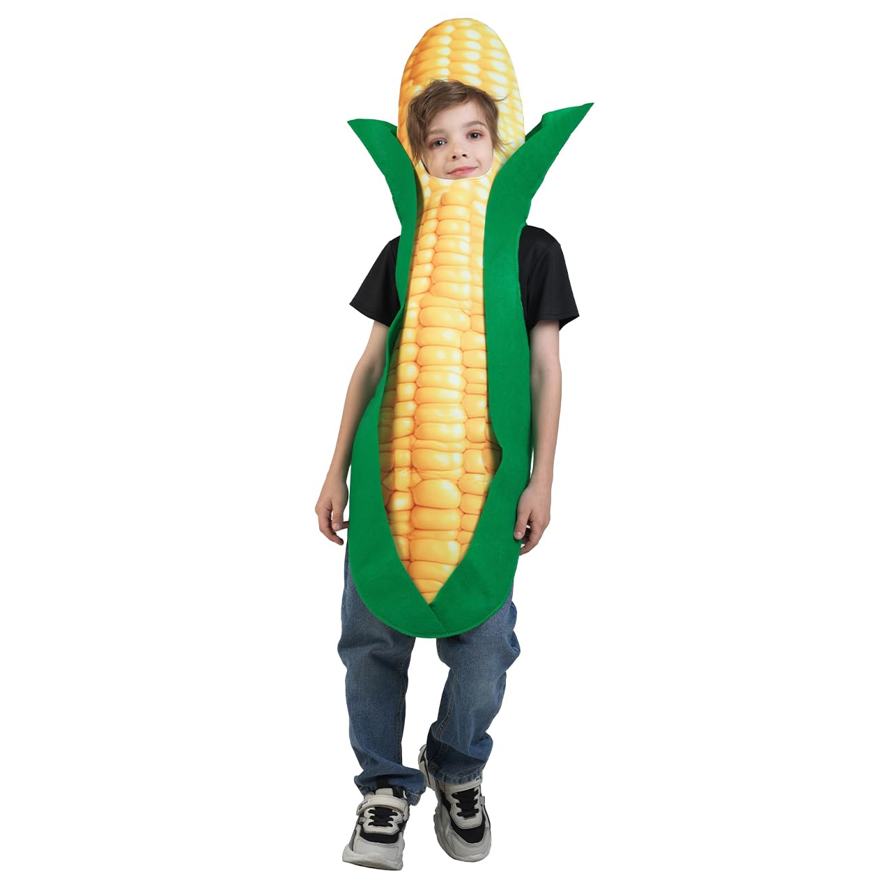 DSplay Unisex Kids Corn Costumes Funny Crops Corn Tunic for Girls Boys Halloween Costumes (4-6 years old)