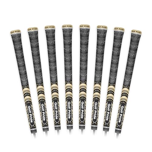 Golf Pride MCC Golf Club Grip - All-Weather Hybrid Grip - Brushed Cotton Cord & Pebbled Texture - Moisture-Wicking Technology - Black/Gold