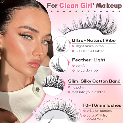 Goddvenus Lash Clusters Kit Wispy Eyelash Clusters Lashes Natural DIY Lash Extension Kit 10-16mm Cluster Eyelash Extension...