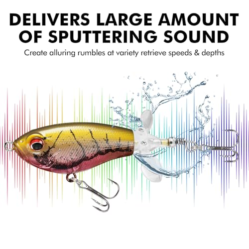 TRUSCEND Top Water Fishing Lures with BKK Hooks, Easy Catch Plopper Lure for Freshwater or Saltwater, Floating Lures for B...
