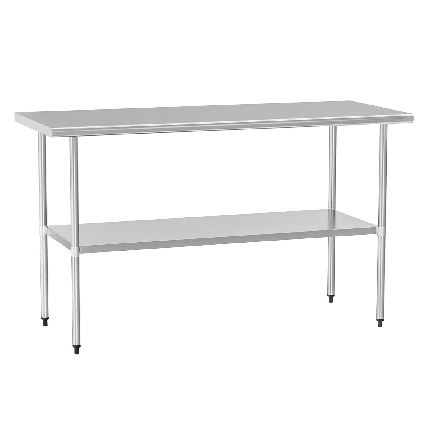 HOCCOT Stainless Steel Table for Food Prep & Work 30 x 60 inches Utility Table with Adjustable Undershelf, Commercial Workstation in Kitchen, Garage, Outdoor BBQ
