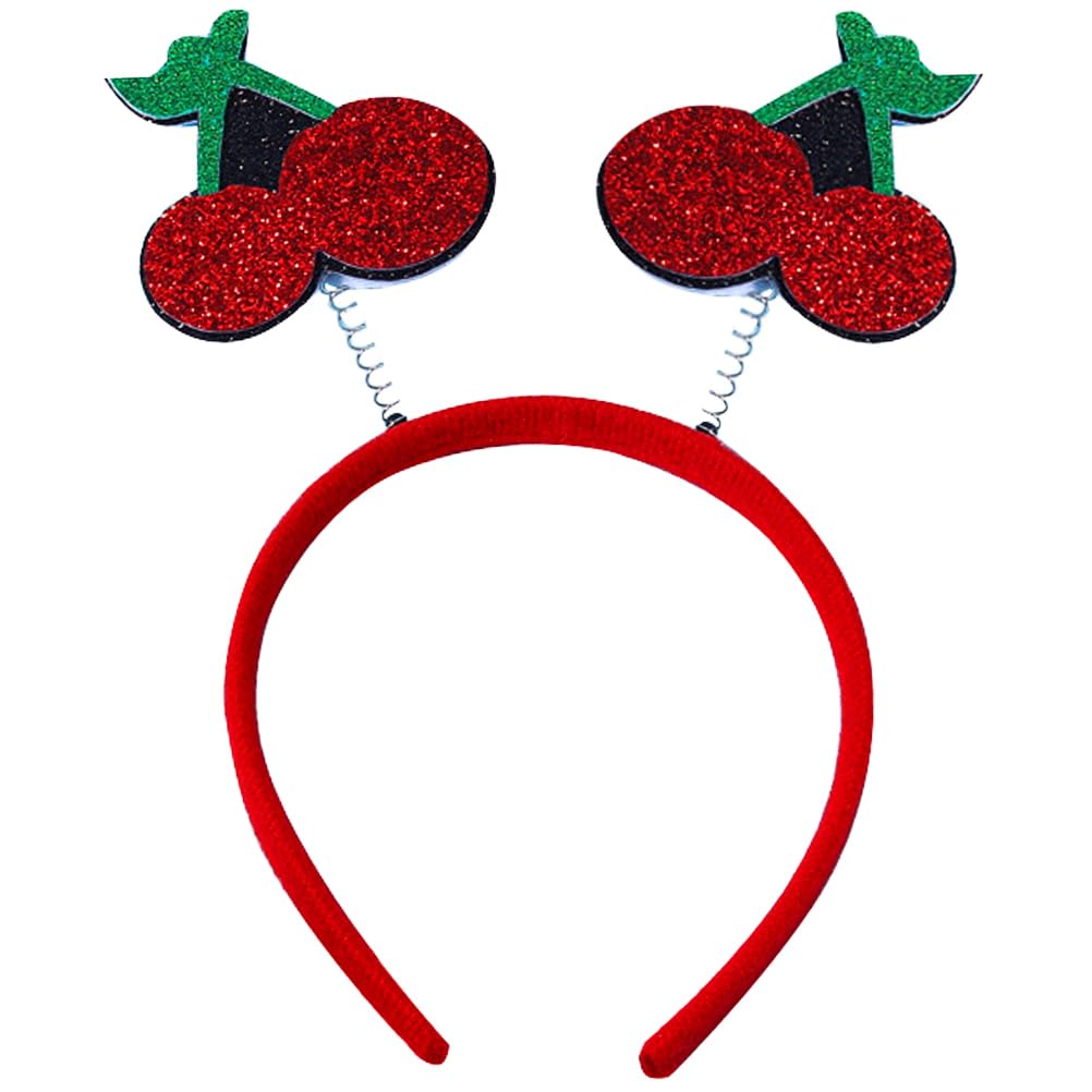Luxshiny Cherry Headband Cute Fruit Hair Band Head Boppers Funny Novelty Hair Hoop Party Headwear for Kids Adults Party Costume