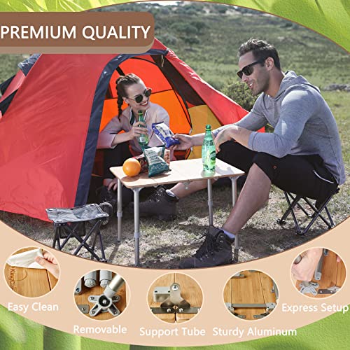 KingCamp Bamboo Adjustable, Anti-UV Portable Folding Table, Picnic, Camping, Three Heights,2-6 People, 23.6x15.7x10.6/15.7...