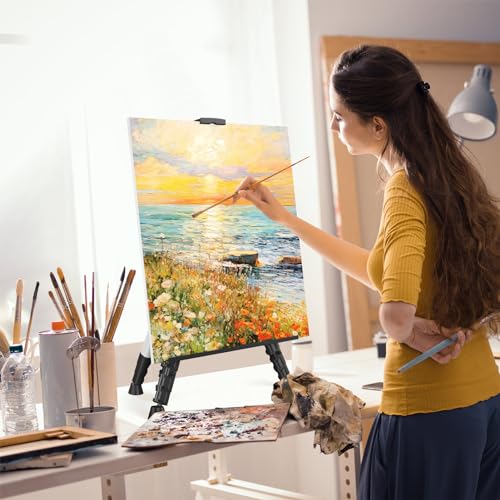 Art Easel Stand for Painting or Sign, Portable Adjustable 66 inches Display Tripod Artist Floor Aluminum Metal Easel with ...