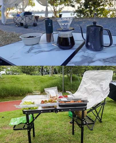 Titanker Folding Camping Table Small 2ft, Small Camp Table Portable with 50% Extra Space, Folding Picnic Table, Portable B...