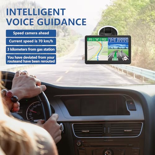 GPS Navigator for Car Truck RV, Latest 2026 Map(Free Lifetime Updates) 7 inch Touch Screen Car GPS Navigation,Support Voic...