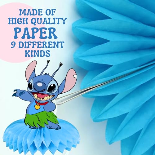9PCS Cartoon Honeycomb Centerpieces for Party – 3D Table Centerpieces Honeycomb for Party Birthday Cartoon Table Decoratio...