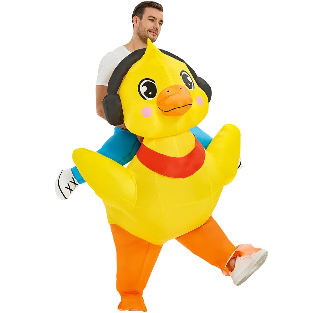 KOOY Inflatable Duck Costume Adult, Inflatable Costumes Women Men, Ride On Duck Suit Blow Up Costume for Adults, Party Halloween Costumes