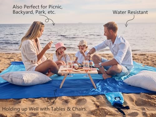 WEKAPO Beach Blanket Sandproof Waterproof, Extra Large Beach Mat, Oversized & Compact Sand Free Mat Quick Drying, Lightwei...