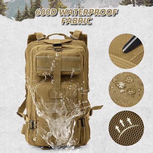 AUMENTAR Small Military Tactical Backpack, 30L Tactical Assault Bag for Men, Army Assault Rucksack GYM Hiking Backpack Bug...