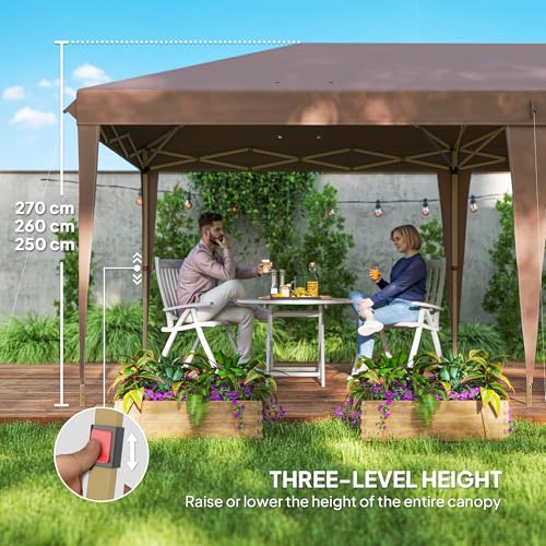 Outsunny 10' x 20' Pop Up Canopy Tent, Upgraded Heavy Duty Tents for Parties, Outdoor Instant Gazebo Sun Shade Shelter wit...