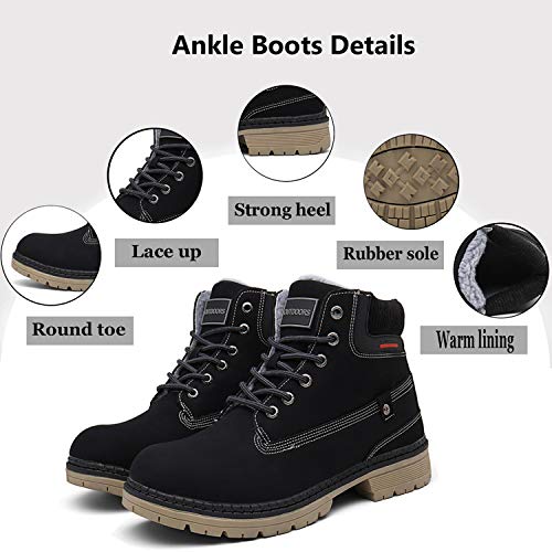 Eagsouni Mens Womens Snow Boots Warm Fur Lined Ankle Booties Hiking Trekking Trail Climbing Shoes Lace Up Anti-Slip Waterp...