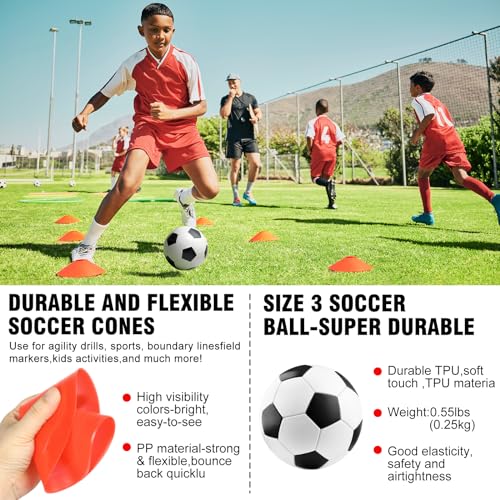 VAVOSPORT Soccer Goal, 2 of 6'x4' Kids Soccer Goals for Backyard Set, Portable Pop Up Soccer Net, Practice Soccer Training...