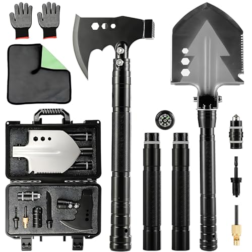 Camping Foldable Digging Shovel,MultiTool Steel Tactical Kit, Military Survival Shovel, Military Survival Gear Car, Emerge...