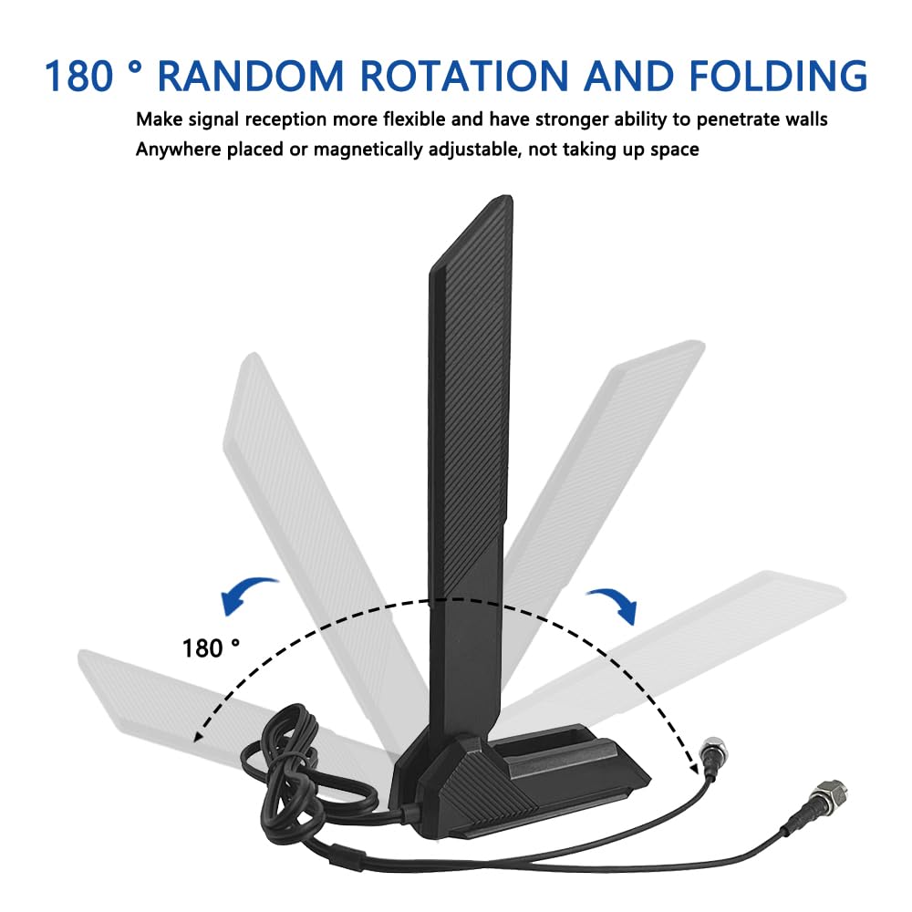 ZAHARA 2.4/5.8/6GHz RP-SMA Tri Band WiFi 6E Antenna for ASUS ROG Strix B550-F Gaming WiFi II/B550-PLUS/Prime B450M-A II/ROG Strix B650-A B650-PLUS B650E-F B550-A B760-I Z690-I Z790-Plus Z790-A Z790-E