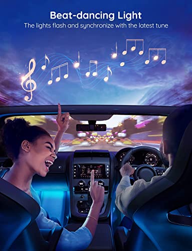 Govee Car LED Lights, Smart Car Interior Lights with App Control, RGB Lights with DIY Mode and Music Mode, 2 Lines Design ...