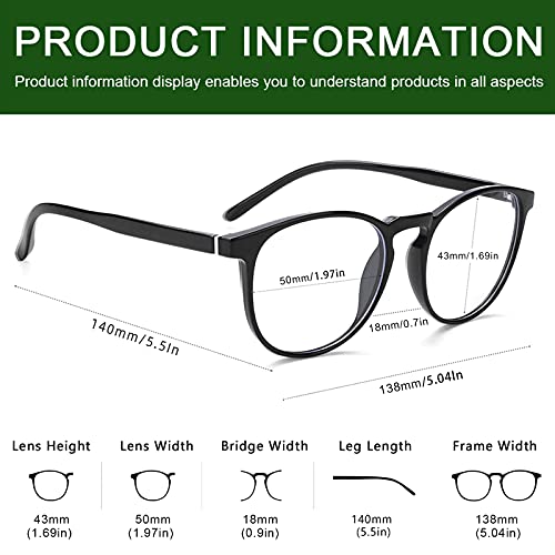 Przene 3 Pack Blue Light Blocking Glasses Women/Men,Retro Round Computer Glasses Anti Eye Strain/UV/Glare, Gaming Glasses....