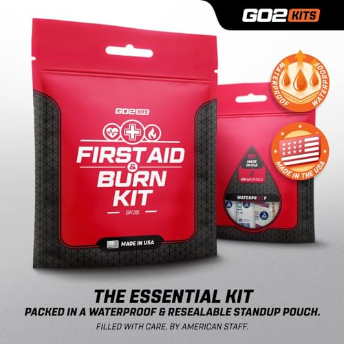 Go2Kits Advanced First Aid & Burn Kit, Comprehensive Burn First Aid Kit with Dressings, Burn Cream & Gauze, Portable First...