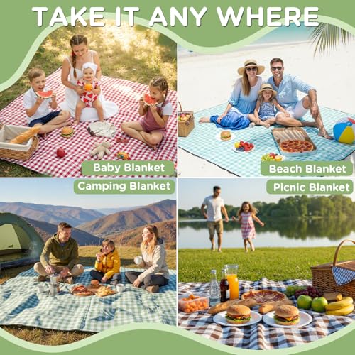 RYCHIC Waterproof Picnic Blanket Beach Outdoor Camping Mat Extra Large Foldable Cute Big Travel Essential Accessories Gift...