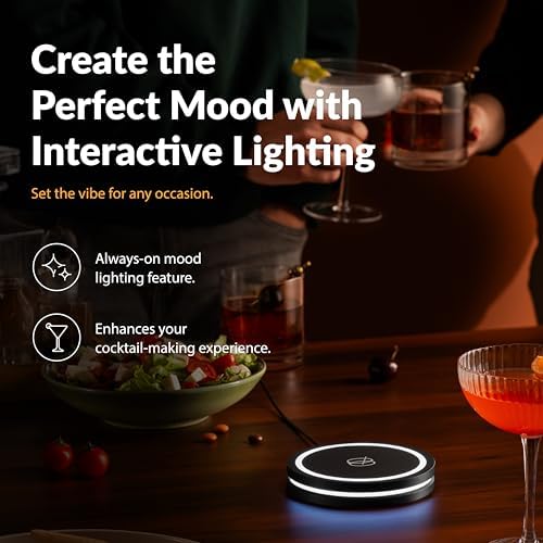Barsys Smart Coaster 2.0: Learn How to Mix Perfect Drinks, Portable Cocktail Mixer with 1000+ Recipe, Cocktail and Mocktail Drink Maker, AI-Powered and App-Enabled Drinks