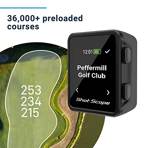 Shot Scope H4 GPS Handheld with Shot Tracking - F/M/B Green and Hazard Distances - 36,000+ pre-Loaded Courses - 100+ Stati...