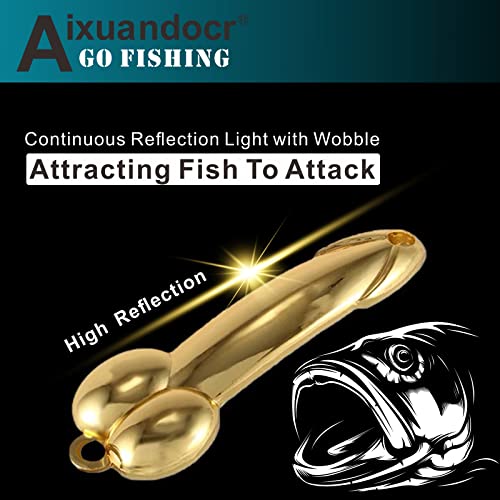 Bass Fishing Lure, Fishing Spoons, Topwater Fishing Lures with Trebles Hooks, Trout Fishing Lures, Fishing Tackle for Fres...