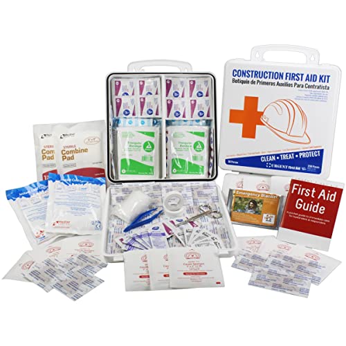OSHA Contractors First Aid Kit for Job Sites up to 50 People by Urgent First Aid™ | 238 Pieces in Gasketed Plastic Case to...